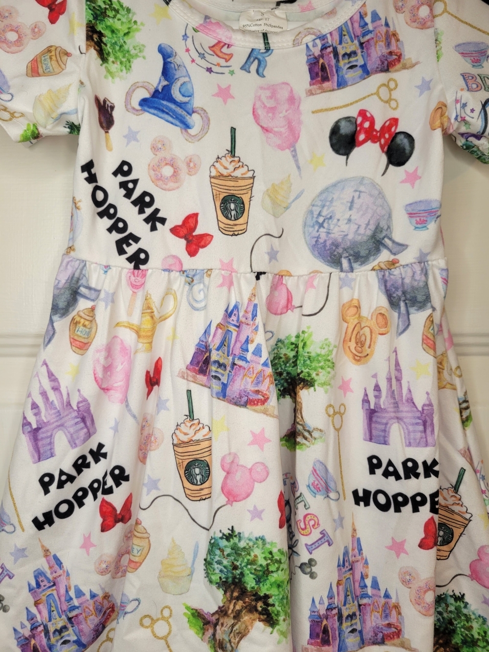 Boutique Disney Themed White Twirl Dress. - Picture 3 of 6